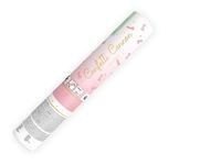 Tuba z konfetti penisy jasne różowe, 20 cm