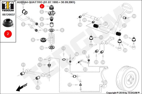 AUDI A4 ELEMENT MOCOWANIA AMORTYZATORA 8D2 B5 8D5 na Arena.pl