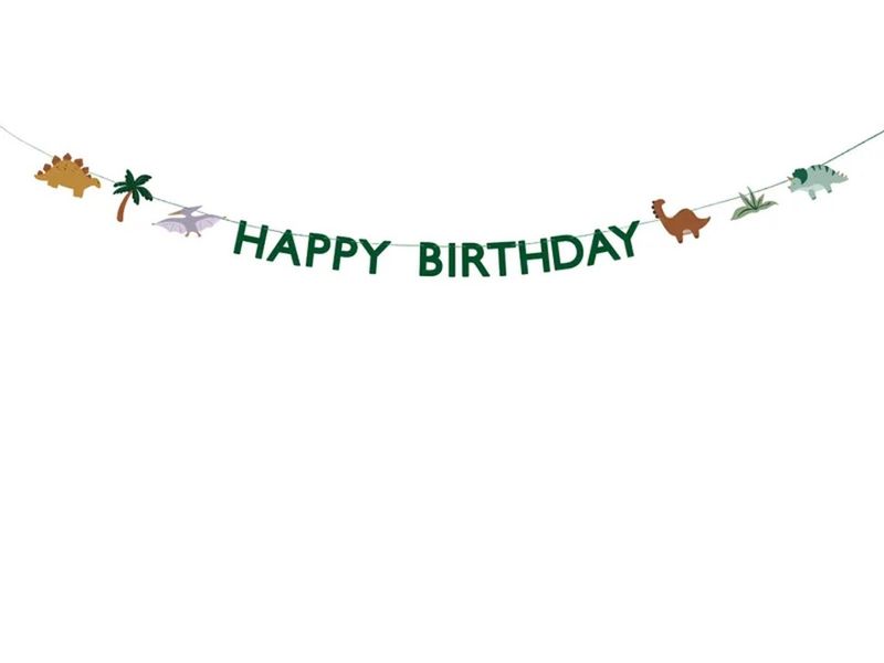 Baner Happy Birthday Dino 3m zdjęcie 1