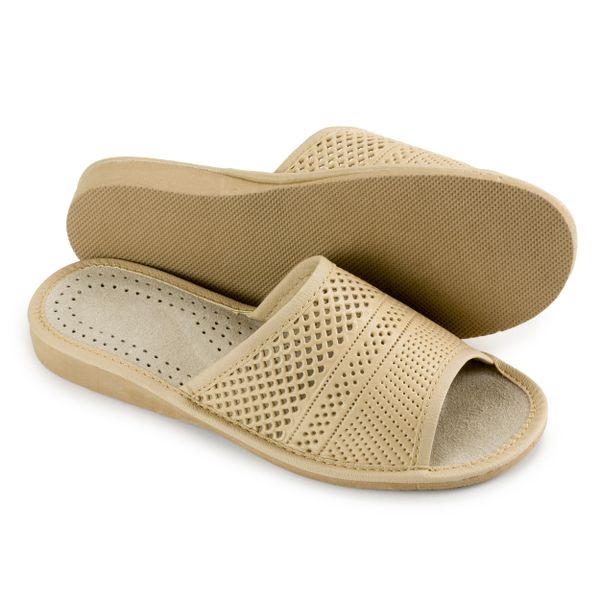 Modne klapki na lato beżowe zdjęcie 3