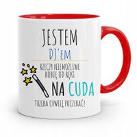 Dla Dja Muzyka Kubek Czerwony Jestem Djem Prezent Z Nadrukiem Ze Zdjęciem