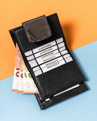 stylowy, skórzany portfel damski na zatrzask i bigiel - lorenti na Arena.pl