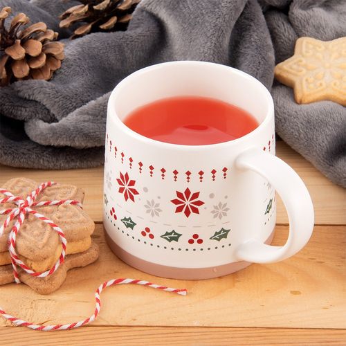 Kubek Porcelanowy do Kawy Herbaty Ziół Napojów Zimowy Świąteczny 380 ml na Arena.pl