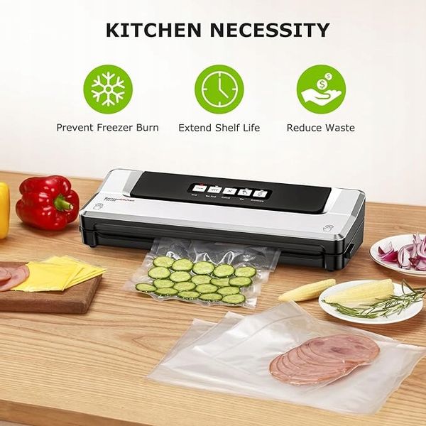 Bonsenkitchen Zgrzewarka Próżniowa do Żywności, Funkcja 5 w 1 SREBRNA zdjęcie 8