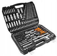 NEO TOOLS Klucze Nasadowe 216 elementów 1/2" 3/8" 1/4" Walizka Stal CrV