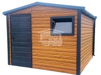Domek Ogrodowy 3x3m Drzwi - Blachodachówka - Rynny - Jasny Orzech GP366