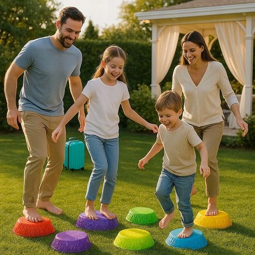 KAMIENIE BALANSUJĄCE SWIECĄCE TRENING RÓWNOWAGI SENSORYCZNE OGRODOWE 10szt. na Arena.pl