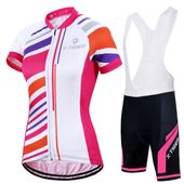 Zestaw Rowerowy Kolarski DAMSKI Koszulka Spodenki Żelowe Z SZELKAMI PRO 6XL
