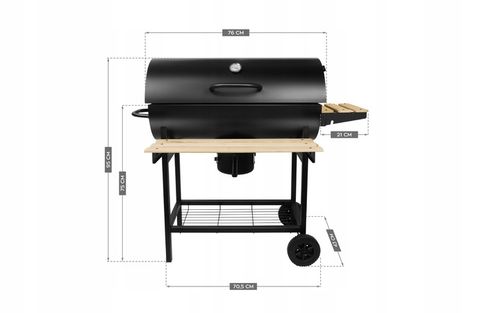 GRILL Z POKRYWĄ OGRODOWY WĘGLOWY DUŻY MARK ADLER ROAST 8.0 NA KÓŁKACH na Arena.pl