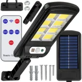 LAMPA SOLARNA LED 300W CZUJNIK RUCHU I ZMIERZCHU OGRODOWA ZEWNĘTRZNA +PILOT