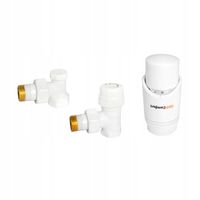 Zestaw termostatyczny kątowy biały