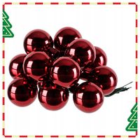 Małe Bordowe Błyszczące Bombki na Druciku 2 cm 144 szt. Ozdoby Wieniec