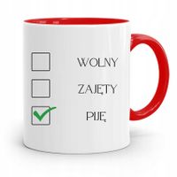 Dla Alkoholika Pijaka Kubek Czerwony Na Prezent Z Nadrukiem Ze Zdjęciem