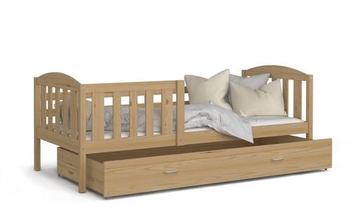 Łóżko dla dzieci KUBUŚ P 160x80 szuflada + materac - drewniane na Arena.pl