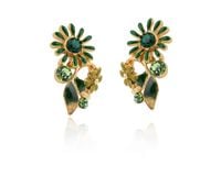 kolczyki delikatne, zielone kwiatuszki z kolekcji blossom (p8155au/z)