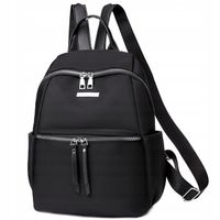 PLECAK DAMSKI CZARNY PLECACZEK POJEMNY Srebrny Zamek A4 dla Kobiety Kobiecy