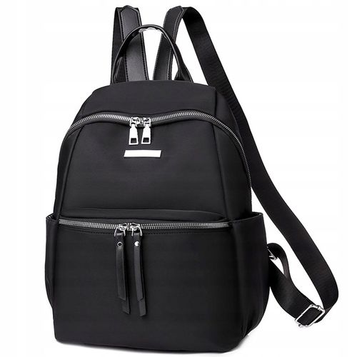 PLECAK DAMSKI CZARNY PLECACZEK POJEMNY Srebrny Zamek A4 dla Kobiety Kobiecy na Arena.pl