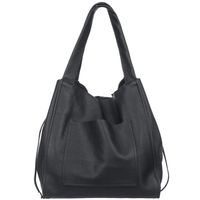 VERA PELLE torebka damska skórzana shopper z saszetką V497 czarna