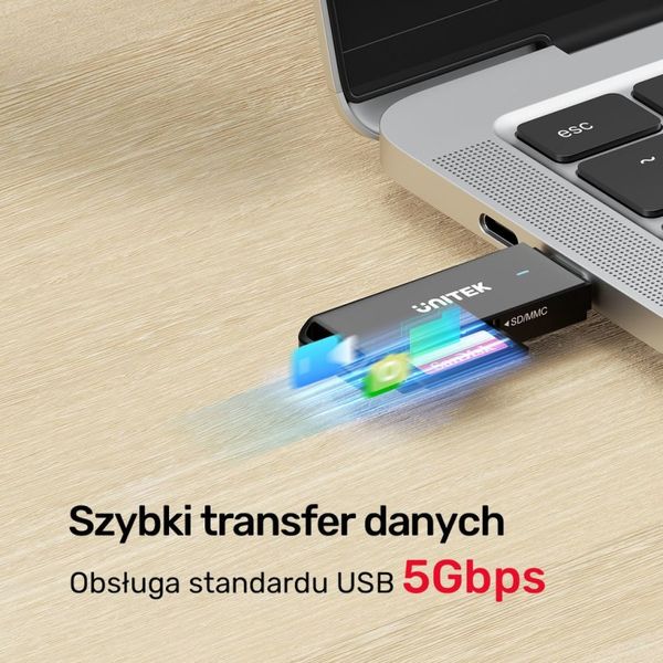 Unitek Czytnik kart SD i microSD USB-C zdjęcie 6