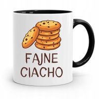 Kubek Czarny Śmieszny Zabawny Fajne Ciacho Prezent Z Nadrukiem Ze Zdjęciem