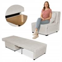 Fotel rozkładany funkcja spania KIMO pojemnik na pościel Family Meble beż