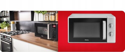 KUCHENKA MIKROFALOWA MIKROFALÓWKA AMMF 20M1S AMICA 700W SREBRNA 20L INOX na Arena.pl