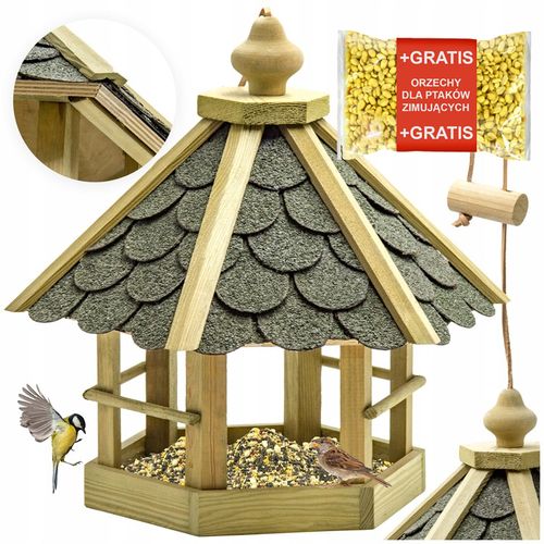 DUŻY KARMNIK DLA DZIKICH PTAKÓW SOLIDNY DOMEK BUDKA NA KARMA ZIARNO XXL na Arena.pl