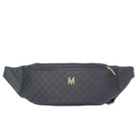 VERMARI nerka eko skórzana saszetka biodrówka pikowana N153 c.szara