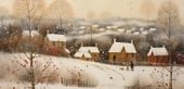 Plakat 91,3x44,5cm Wioska Otulona Śniegiem