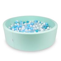 Suchy basen 130x40cm miętowy z piłeczkami 700szt (turkusowe, białe, przezroczyste, jasnobłękitne)