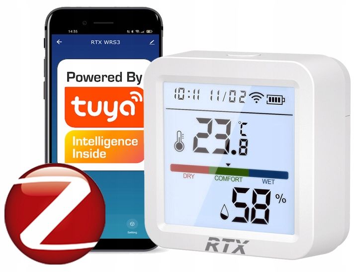 Czytelny Czujnik Sensor Temperatury Wilgotności LCD Zigbee Tuya zdjęcie 1