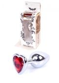 plug jewellery silver  heart plug  red