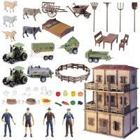 Duży Zestaw Farma Dwa Traktory Rolnicy Gospodyni Zwierzęta Domek Rolnika