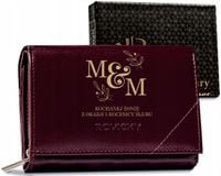 Portfel PREZENT DLA ŻONY elegancki rocznica ślubu INICJAŁY w pudełku