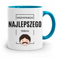 Kubek Błękitny Dla Teścia Wszystkiego Najlepszego Z Nadrukiem Ze Zdjęciem