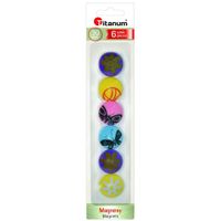 magnesy do tablic 30mm 6 szt mix wzorów titanum