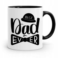 Kubek Czarny Prezent Na Dzień Ojca Best Dad Ever Z Nadrukiem Ze Zdjęciem