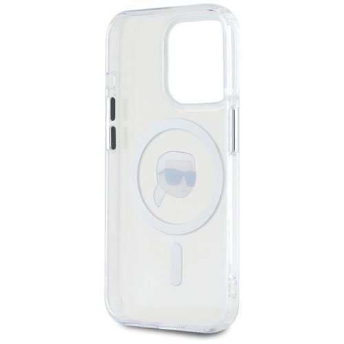 Etui Karl Lagerfeld IML Metal Karl Head  MagSafe do iPhone 15 Pro biały na Arena.pl