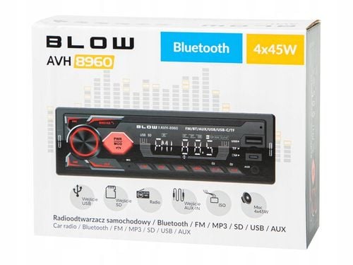 RADIO SAMOCHODOWE BLUETOOTH 1-DIN RDS USB-C AUX RCA SD MP3 LCD na Arena.pl