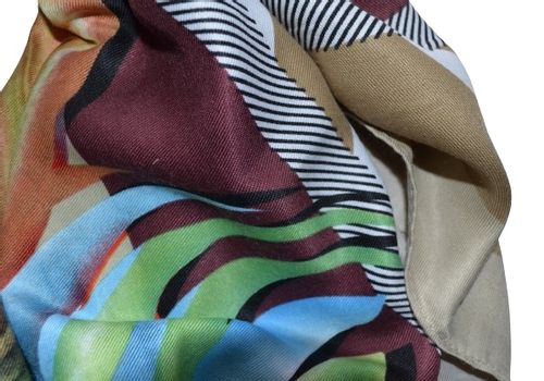 Chustka apaszka z frędzlami brązowa wielokolorowa 49 na Arena.pl