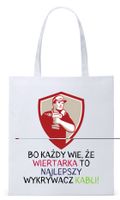 Dla Budowlańca Prezent Torba Eco Biała Shopper Z Nadrukiem Ze Zdjęciem