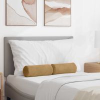 Poduszki Wałkowe 2 pcs Brązowy Ø 15 x 40 cm Tkanina sztruksowa