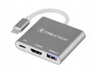 2 x Złącze adapter Cabletech wtyk Typu C - gniazda USB 3.0 HDMI 2.0 Typu C