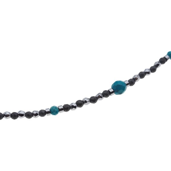 Naszyjnik regulowany - Turkus, Hematyt i srebro zdjęcie 5