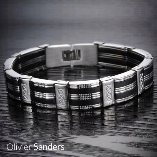 SREBRNA BRANSOLETKA MĘSKA BRANSOLETA 925 MASYWNA GRAWER NA PREZENT DLA TATY na Arena.pl