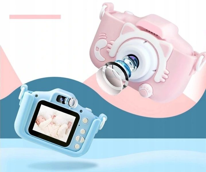 Aparat cyfrowy fotograficzny dla dzieci KOTEK gry prezent zabawa kamera zdjęcie 3