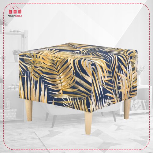 Fotel uszak ARI PRINT z podnóżkiem, skandynawski  BOHO na Arena.pl