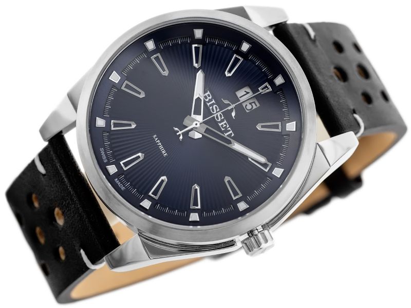 ZEGAREK MĘSKI BISSET BSCF40 - SZAFIROWE SZKŁO zdjęcie 3