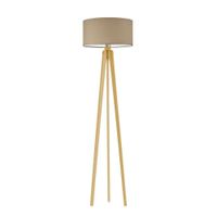 Lampa podłogowa MIAMI abażur beżowy stelaż dębowy