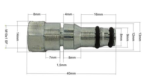 ŁPS-37 Łącznik przewodu wysprzęglika z podwójnym oringiem - szybkozłączka na Arena.pl